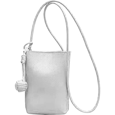 Sac Bandoulière pour Téléphone Portable Cuir PU Mignon Mini Portefeuille Bandoulière Messager pour Femmes blanc