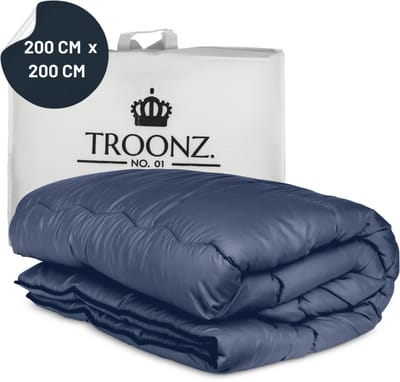 Troonz Dekbed Zonder Overtrek Dreamscape 200 x 200 cm - Navy Blauw - Tweepersoons dekbed - Hoesloos dekbed - Dekbed zonder hoes