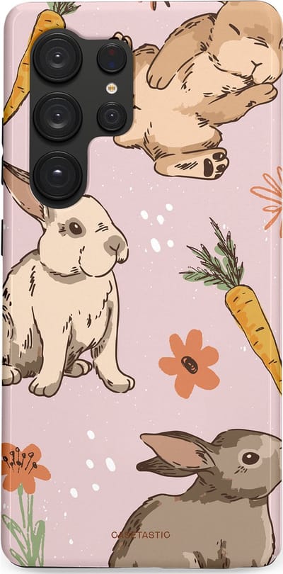 Casetastic Hoesje Geschikt voor Samsung S25 Ultra - Stijlvolle Beschermende Duo-layer Case - Hop hop knuffels