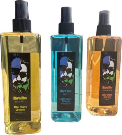 3-Pack Aftershave cologne Mix Voordeelbundel Mafia Men Eau de Cologne 400ml - Aftershave Parfum Heren - Langdurige Geur - Kolonya - Barber Cologne