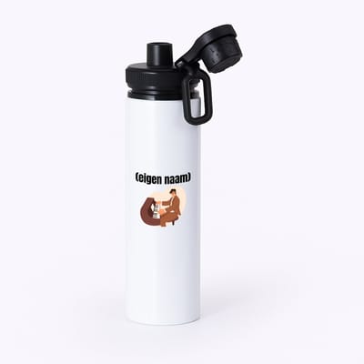 Hacebo® - piano man met eigen naam waterfles met draaidop zwart - Piano - muziek liefhebbers - iemand die houdt van piano spelen - verjaardag - cadeau - kado - water fles - 850ML