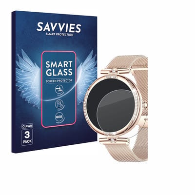 3 Stuks Savvies Screenprotector - geschikt voor Shepatio Smartwatch 1.19" - beschermfolie glas transparant