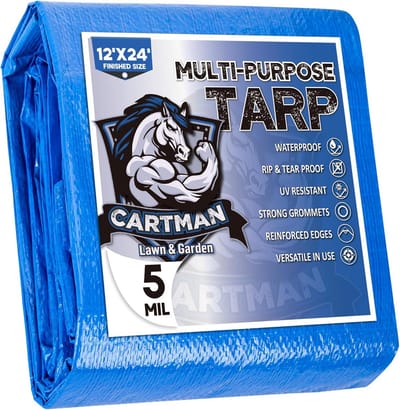 Beschermend Zeil - Waterdichte Cover - Buiten Bescherming - 5 Mil Dikte - 12x24 Voet - Blauw