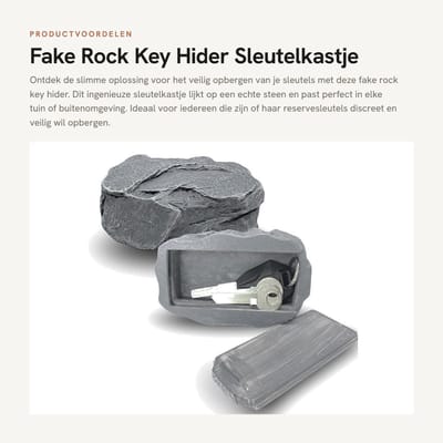 Dailygoods- Sleutelhider Weerbestendig Groot Formaat - Imitatiesteen - Sleutelhouder - Discreet - Veilig - Voor Buiten - Sleutelverstopper