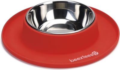 Beeztees - Hondenvoerbak - Siliconen - Rood - 24x4,5 cm