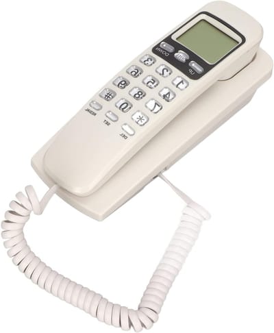 Bedrade Wandtelefoon - Vaste Telefoon - Thuiswerken Kantoor - Kalender LCD - 19 cm - Wit