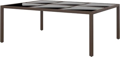Tuintafel met blad - Buitenmeubel rotan - Genieten buiten - Weerbestendig frame - 200 x 150 cm - Bruin