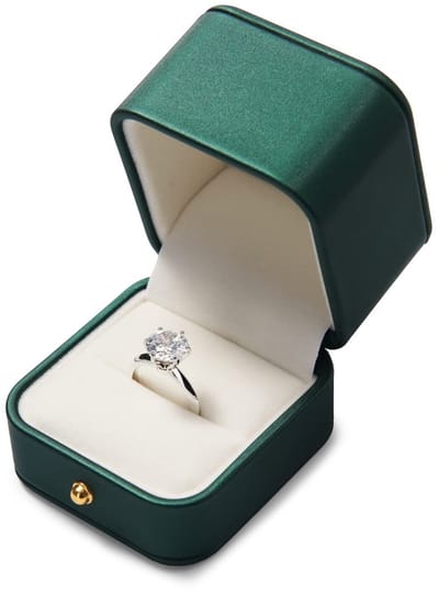 Dailygoody - Ringendoosje - Bruiloft - Hoogwaardig leer - Zwartgroen - Juwelen geschenkdoos - Luxe uitstraling - Geschikt voor aanzoek