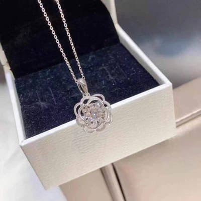 Collier pendentif en zircone, version coréenne, simple et tendance, polyvalent, avec chaîne de clavicule et diamants, pour femme gray
