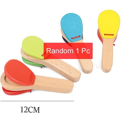 Kinderspeelgoed met muziekinstrumenten, mini houten accessoires voor de kinderwagen, klapbord, boomstam, bel, zandhamer, geluid TMZ