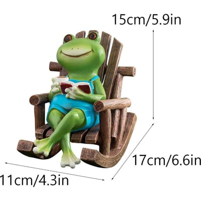 Nouvelle Décoration de Maison Bureau Salon Entrée Mignon Tendance Jouet Artisanat en Résine Ornements de Grenouille Décontractés 10cm * 17cm * 14.5cm beige