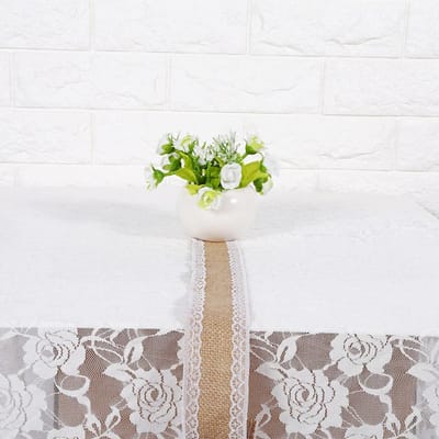 6 Soorten Natuurlijk Jute Burlap Lint Met Wit Kant Rustieke Stijl Bruiloft Feest Knutsel Decoratie Type 1 white