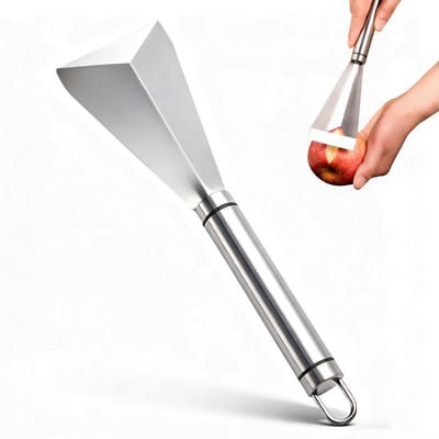 longziming -Fruitsnijder Driehoek - Fruit Snijmes & Snijtool - Keukentool - Scherpe Driehoekige Snede - Ergonomisch Handvat - RVS - Creatief & Efficiënt Snijden - 1 Stuk
