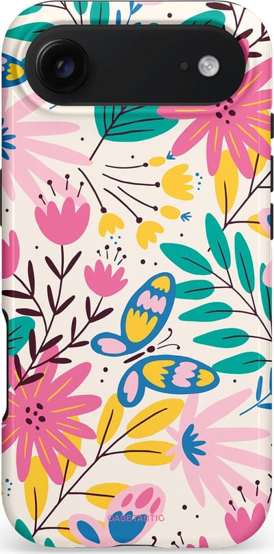 Casetastic hoesje geschikt voor Apple iPhone Air - MagSafe - Dubbellaagse bescherming - Lente Leven - Fashion Case - Wit Turquoise Lichtroze Lichtgrijs