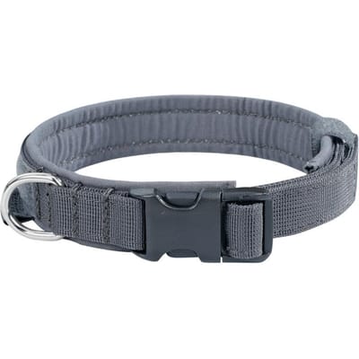 Tactische Hondenhalsband Puppy Halsbanden Verstelbaar Zacht Nylon Buiten Trainingshalsband Middelgrote Grote Hond Herdershond Trainingshalsband (Gray,S) grijze kleur