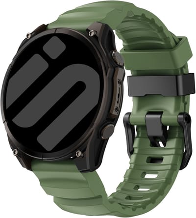 Strap-it Siliconen 'Trail' Bandje geschikt voor Garmin Fenix 9 (Pro) 47mm - Fenix 8 (Pro-E-47mm) - Fenix 7 (Solar-Pro) - 6 (Solar-Pro) - Fenix 5 (Plus) / Forerunner 970 - 965 - 955 - 945 - 935 - 745 / Quatix 8 - 7 - 6 - 5 - Donkergroen