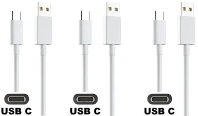 3 stuks OneOne 1,0m USB C kabel. Stevige laadkabel. Oplaadkabel snoer past op Universeel Jabra, JVC, Lotoo, MARSHALL, Medion, Nikon, Panasonic, RICOH, Pocketbook, Rollei, Emporia, Bea-Fon