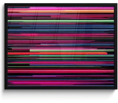 Poster in lijst - Fotolijst 70x50 cm - Posters - Gaming - Abstract - Lijnen - Horizontaal - Kleurrijk - Posterlijst zwart - Decoratie - Wanddecoratie woonkamer - Muurdecoratie slaapkamer
