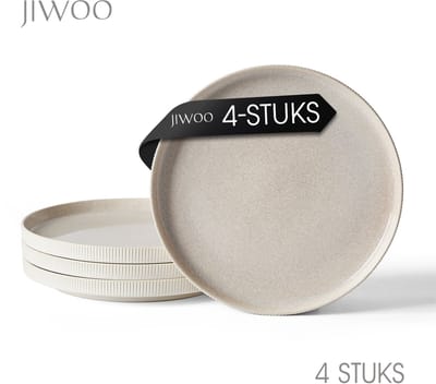 Dinerborden set van 4 (Ø27,7cm/10,5 inch) bordenset, Pastaborden, dubbel reactief glazuur, serviesset 4 persoons, Geschikt voor restaurants, Horeca, familiefeesten, banketten en picknicks, Magnetron-vaatwasserbestendig, Keramiek