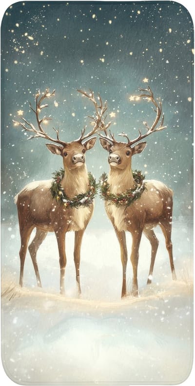 WC mat 60x120 cm - Antislip - Kerstmagie - Winterwoud - Rendier - Toiletmat - Vloermat - Douchemat - Toilet tapijt - Toiletmatten
