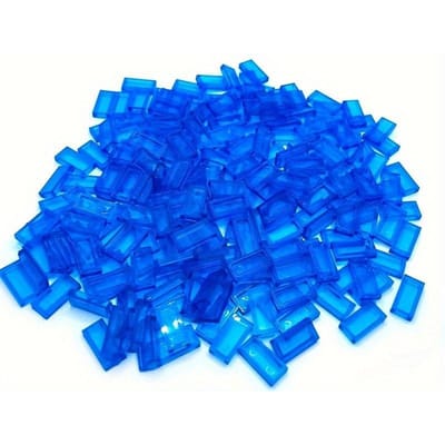 100 stuks Transparante 1x2 Platte Lichtpanelen ideaal voor Bouwstenen - Duurzaam ABS Werkt Met featuring 3069 Pixel Art Speelgoed blauw