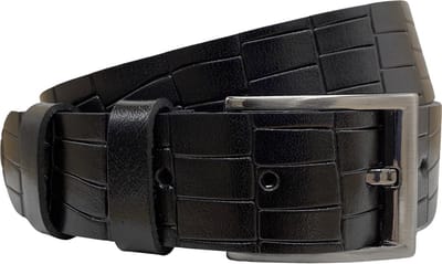 Zwart Leren Riem Heren Dames - 4 cm - Kroko Print - Jeansriem - Totale Riem Lengte 110 cm (Taillemaat tot 90 cm)
