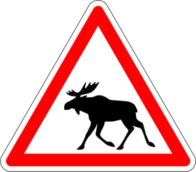Pas op voor elanden bord, kunststof 100 mm