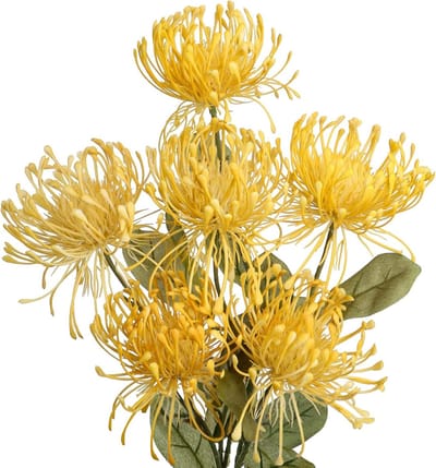 Gele Nep Chrysant Bloemen met Lange Stelen - 10 cm Kunstbloemen voor Herfstdecoratie, Bruiloft en Bloemarrangementen