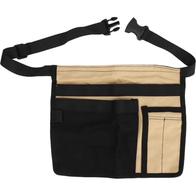 Tablier de taille pour outils de jardin Multiples poches Tissu Oxford Ceinture de taille réglable Sac pour outils de jardinage pour le travail au jardin Khaki and Black beige