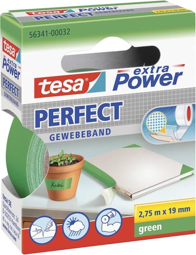 tesa PERFECT 56341-00032-03 Textieltape tesa extra Power Groen (l x b) 2.75 m x 19 mm 1 stuk(s)