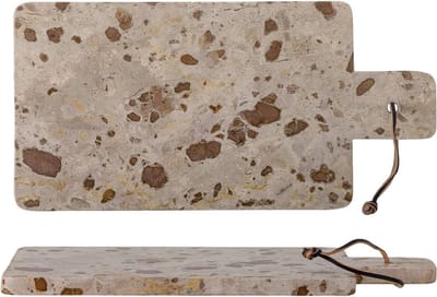 Bloomingville Nukaka marmeren snijplank - 40 x 20 x 1.5 cm - lederen bandje