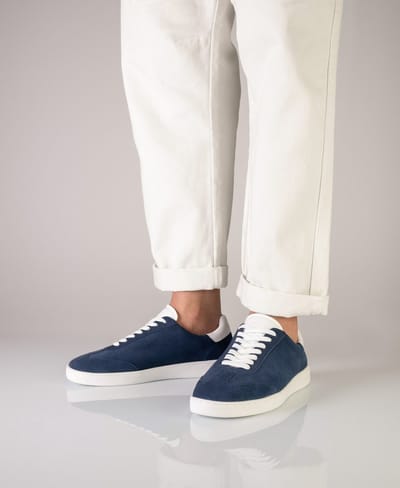 Casual Danssneakers voor Heren - Anna Kern Suny 7405 - Zacht Suède - Doorlopende Zool met dubbele Spinpoint - Gemaakt voor verschillende dansvloeren - Dansen binnen en Buiten - SUNY - Blauw - 43 1/3