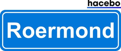 Hacebo - Plaatsnaam Sticker - 29x10 CM - Roermond sticker - Verkeersborden sticker - grappige cadeaus - Roermond