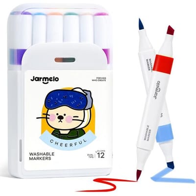 Joan Miro (Jar Melo) Jar Melo 12 kleuren uitwasbare markers met dubbele punt (beitelpunt en penseelpunt)