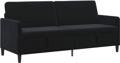 vidaXL - Sofa - met - Opbergruimte - Zwart - 192 - x - 78 - x - 87 - cm - Polyester