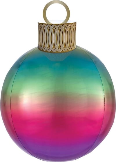 Orbz Grote Kerstbal 38 X 50 Cm Folie Regenboog