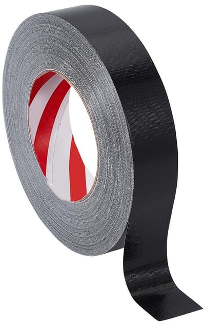 Dailygoods- Plakband 50 m - Zwart stoffen lint - Zelfklevende strip - Bescherming meubels - 30 mm breed - 0,28 mm dik - Stoffenlint