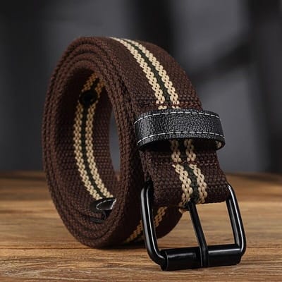 Heren Canvas Riem Casual Retro Damesriem Outdoor Sportriem Met Jeans Riem Ademend Lichtgewicht Oogjesriem Voor Mannen Vrouwen 120cm black