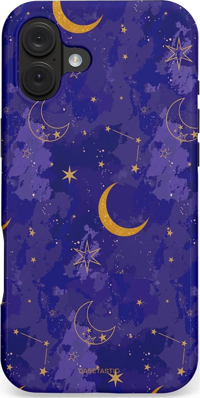 Casetastic hoesje geschikt voor Apple iPhone 16 Plus - MagSafe - Dubbellaagse bescherming - Sterrennacht - Fashion Case - Donkerblauw