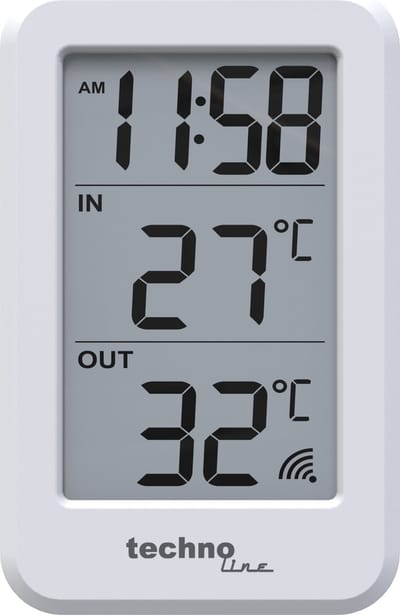 Thermometer Technoline WS 9172 70x110x22mm wit met 1 buitensensor 100m