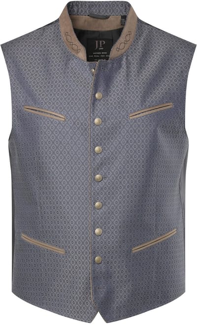JP 1880 - Heren - Vest klederdracht geborduurde opstaande kraag - Navy blauw - Maat 58
