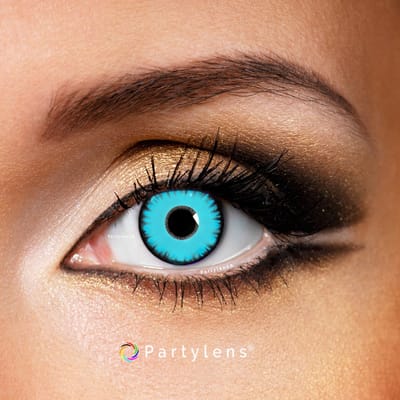 Partylens® blauwe kleurlenzen - Magic Blue - zachte jaarlenzen met lenshouder - Halloween - Cosplay