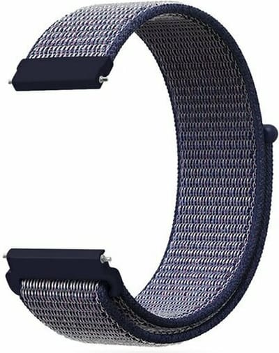 By Qubix - 20mm - Sport Loop nylon bandje - Donkerblauw - Geschikt voor Huawei watch GT 2 (42mm) - Huawei watch GT 3 (42mm) - Huawei watch GT 3 Pro (43mm)