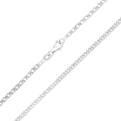 Cavill - 925 Sterling Zilveren Ketting - 45 cm Curb Chain Pantserketting - Gerhodineerd - Elegante Zilveren Ketting met Karabijnsluiting