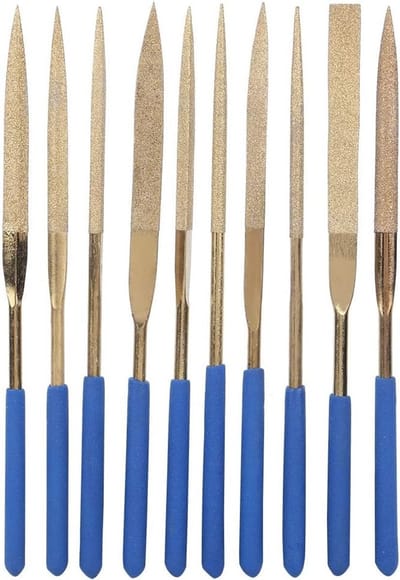 Dailygoods - Set van 10 Stalen Diamanten Naaldvijlen voor Precisiewerk