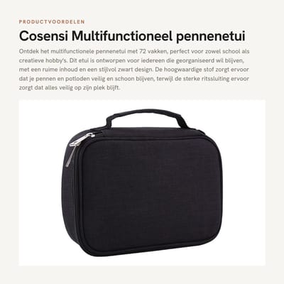 Dailygoods- Pennenetui 72 vakken - Duurzaam - Ritssluiting - Organizer - Draaglus - Vuilafstotend - Pennenhouder