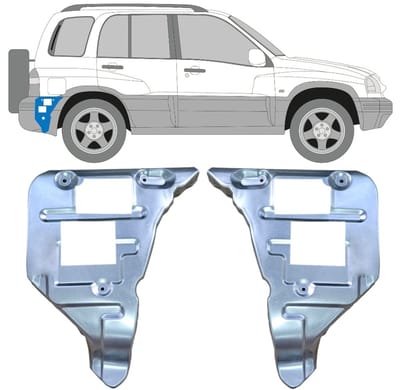 Achterbumpersteun voor Suzuki Grand Vitara 1997-2005 / Links + Rechts / Set