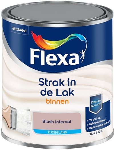 Flexa - Strak In De Lak Binnenlak Zijdeglans - Blush Interval - Mengverf - 1 L