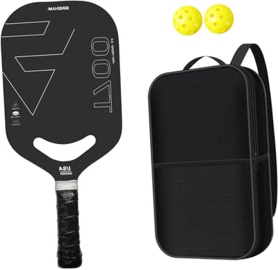 Pickleball Racket - Sport Racket - Balsport Spelen - Koolstofvezel Constructie - 41.5 cm Lengte - Zwart