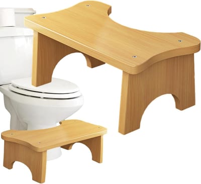 Opstapkruk - Toiletkruk - Betere Stoelgang - C-vormig Ontwerp - 17 cm Hoog - Geel